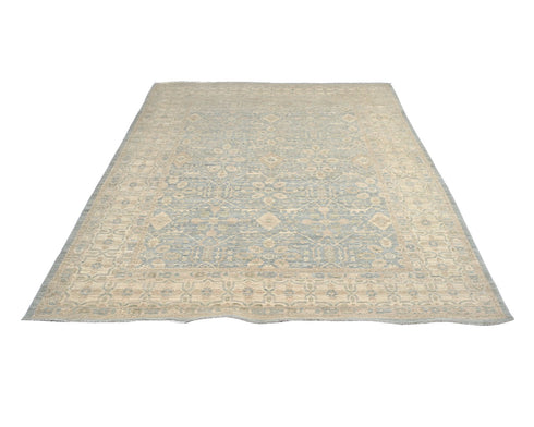 6x8 Chobi Fine Quality Gray Afghan Hand Knotted Wool Area Rug